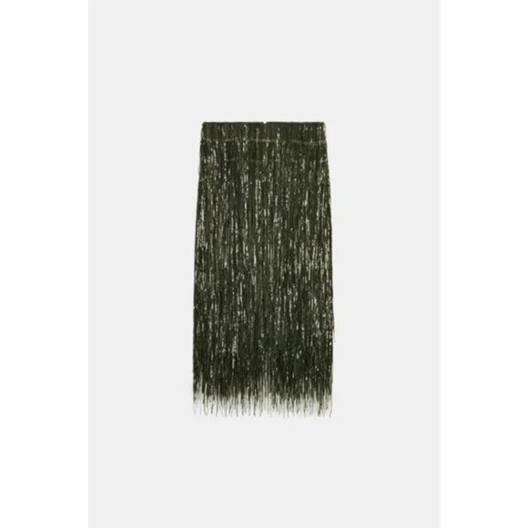 ZARA ZW COLLECTION LIMITED EDITION SEQUIN FRINGE SKIRT - Picture 7 of 9